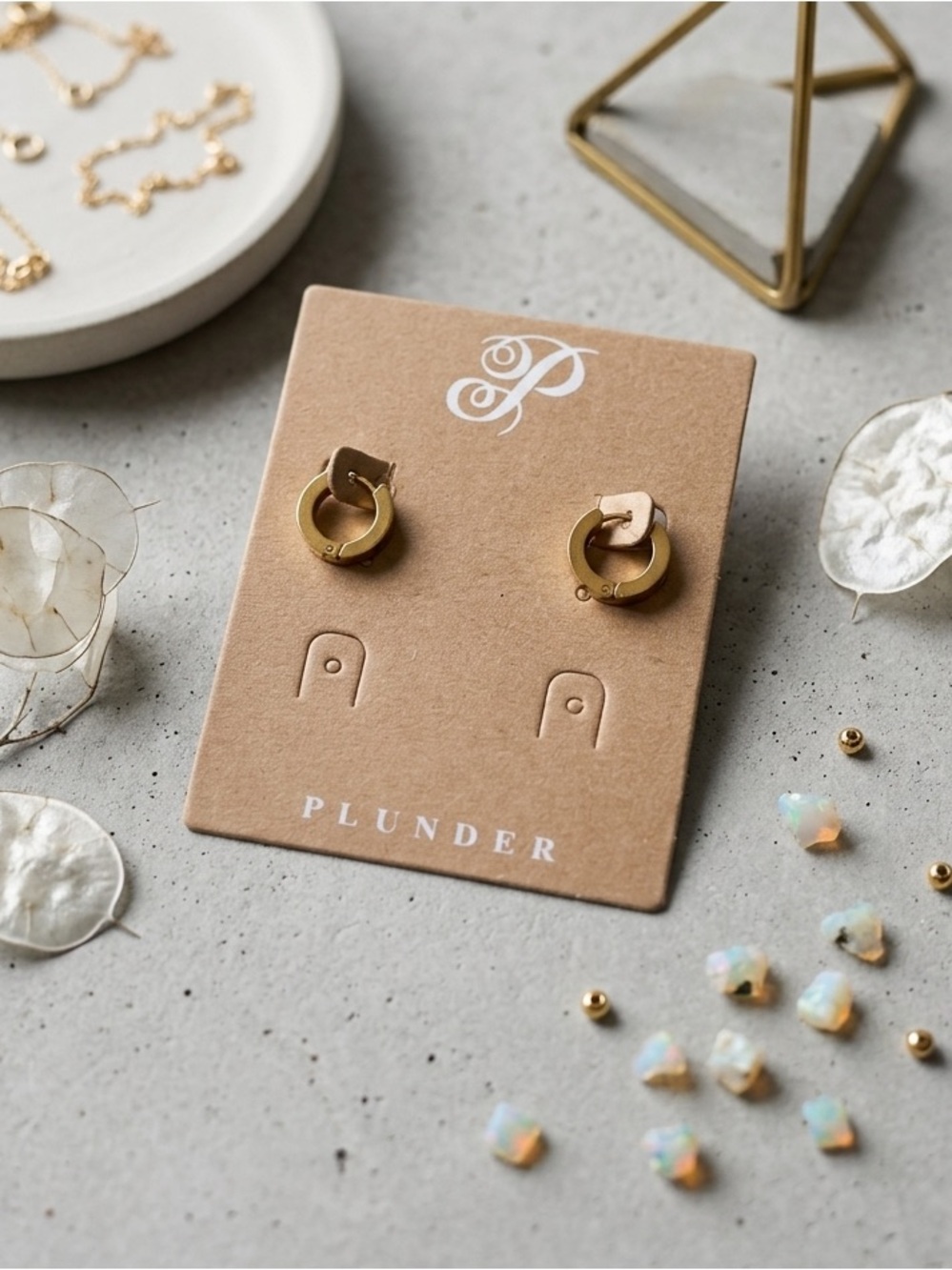 Plunder Private Label Gold Tone Mini Hoop Earrings